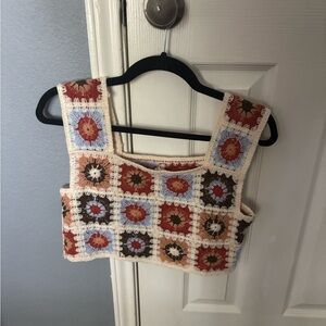 Crochet Patchwork Crop Top